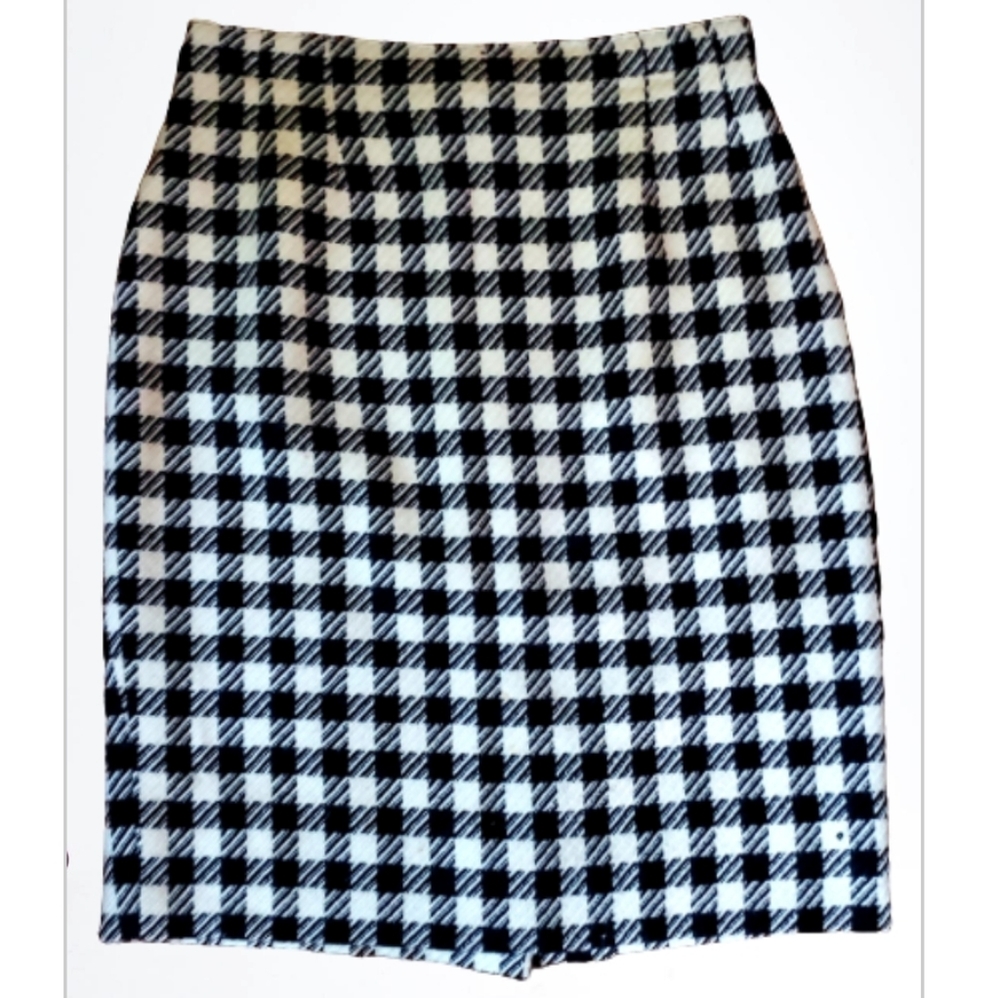 Vintage Houndstooth Pencil Skirt